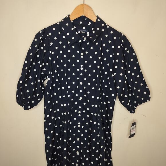 Tommy Hilfiger Polka Dot Shirt Dress Balloon Sleeve - Picture 3 of 9